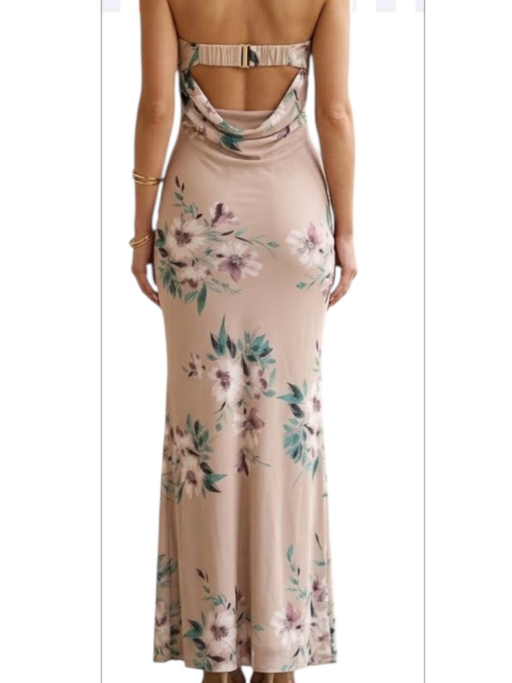 JLUXLABEL Blush Floral Strapless Maxi Dress Romantic Garden Party NWT Size S